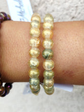 Load image into Gallery viewer, Golden Sage Glass Beaded Bracelet - Elena Michele