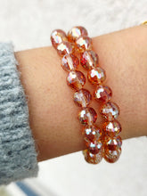 Load image into Gallery viewer, Pumpkin Prosecco Crystal Beaded Bracelet - Elena Michele