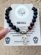 Load image into Gallery viewer, "Skull" CZ Sterling Silver Charm Bracelet - TJazelle