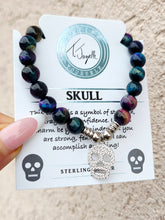 Load image into Gallery viewer, "Skull" CZ Sterling Silver Charm Bracelet - TJazelle