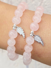 Load image into Gallery viewer, In Memory of June - Angel Wing Beaded Bracelet for Breast Cancer - Elena Michele &amp; Marie's Exclusive