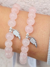 Load image into Gallery viewer, In Memory of June - Angel Wing Beaded Bracelet for Breast Cancer - Elena Michele &amp; Marie's Exclusive