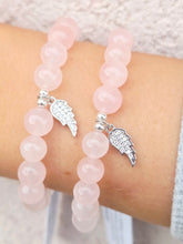 Load image into Gallery viewer, In Memory of June - Angel Wing Beaded Bracelet for Breast Cancer - Elena Michele &amp; Marie's Exclusive
