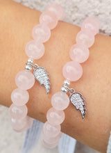 Load image into Gallery viewer, In Memory of June - Angel Wing Beaded Bracelet for Breast Cancer - Elena Michele &amp; Marie's Exclusive