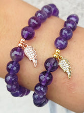 Load image into Gallery viewer, In Memory of June - Angel Wing Beaded Bracelet for Pancreatic Cancer - Elena Michele &amp; Marie's Exclusive