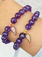 Load image into Gallery viewer, In Memory of June - Angel Wing Beaded Bracelet for Pancreatic Cancer - Elena Michele &amp; Marie's Exclusive