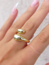 Load image into Gallery viewer, High-Polished Puffed Bypass Ring - Gold Plated