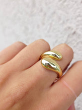 Load image into Gallery viewer, High-Polished Puffed Bypass Ring - Gold Plated