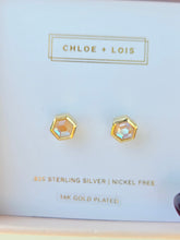 Load image into Gallery viewer, Mini Hex Stud Earrings in Angela Aura- Chloe and Lois