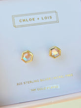 Load image into Gallery viewer, Mini Hex Stud Earrings in Angela Aura- Chloe and Lois