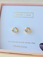 Load image into Gallery viewer, Mini Hex Stud Earrings in Angela Aura- Chloe and Lois