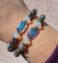 Load image into Gallery viewer, Adrian Crystal AB Mystic Indian Agate Beaded Stretch Bracelet - Stash