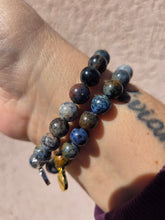 Load image into Gallery viewer, Pave CZ Circle on Sunset Dumortierite Beaded Stretch Bracelet - Stash
