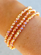Load image into Gallery viewer, Apricot AB with Gold Accents - Crystal Stacker Bracelet