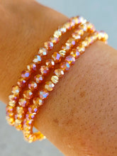 Load image into Gallery viewer, Apricot AB with Gold Accents - Crystal Stacker Bracelet