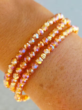 Load image into Gallery viewer, Apricot AB with Gold Accents - Crystal Stacker Bracelet