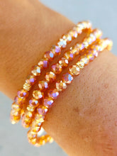 Load image into Gallery viewer, Apricot AB with Gold Accents - Crystal Stacker Bracelet