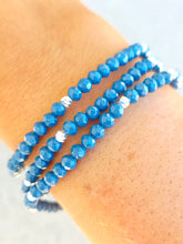 Load image into Gallery viewer, Aegean Blue with Silver Accents - Crystal Stacker Bracelet