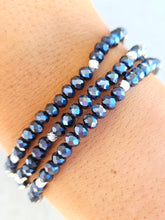 Load image into Gallery viewer, Hematite with Silver Accents  - Crystal Stacker Bracelet
