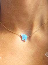 Load image into Gallery viewer, Blue Opal Elephant Necklace - Gold Plated