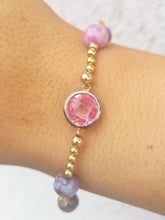 Load image into Gallery viewer, Cherry Sakura Pink and Gold Beaded Bracelet