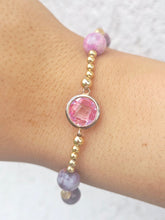 Load image into Gallery viewer, Cherry Sakura Pink and Gold Beaded Bracelet