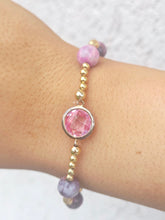 Load image into Gallery viewer, Cherry Sakura Pink and Gold Beaded Bracelet
