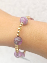 Load image into Gallery viewer, Cherry Sakura Pink and Gold Beaded Bracelet
