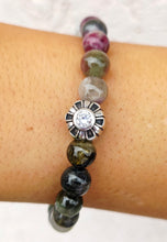 Load image into Gallery viewer, Tourmaline Sunflower Beaded Bracelet