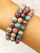 Load image into Gallery viewer, Red/Turquoise Sea Sediment Jasper Beaded Bracelet - Elena Michele