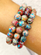 Load image into Gallery viewer, Red/Turquoise Sea Sediment Jasper Beaded Bracelet - Elena Michele