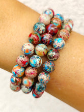 Load image into Gallery viewer, Red/Turquoise Sea Sediment Jasper Beaded Bracelet - Elena Michele