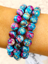 Load image into Gallery viewer, Purple/Turquoise Sea Sediment Jasper Beaded Bracelet - Elena Michele