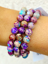 Load image into Gallery viewer, Purple/Blue Sea Sediment Jasper Beaded Bracelet - Elena Michele