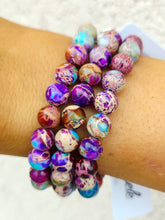Load image into Gallery viewer, Purple/Blue Sea Sediment Jasper Beaded Bracelet - Elena Michele