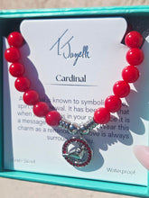 Load image into Gallery viewer, Red CZ Cardinal Charm on Red Agate Bracelet - TJazelle Holiday Limited Edition