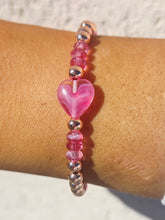 Load image into Gallery viewer, Worry Stone Harper Luxe Breast Cancer Awareness Bracelet