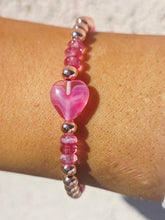 Load image into Gallery viewer, Worry Stone Harper Luxe Breast Cancer Awareness Bracelet