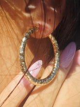 Load image into Gallery viewer, Diamond Cut Gold Hoops 1 1/2 Inch - 14k Yellow Gold