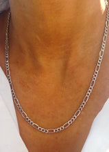 Load image into Gallery viewer, 20” White Gold Figaro Chain - 14K White Gold