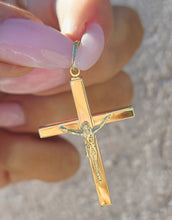Load image into Gallery viewer, Polished Crucifix Cross Pendant - 14k Yellow Gold