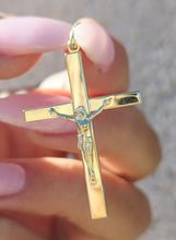 Load image into Gallery viewer, Polished Crucifix Cross Pendant - 14k Yellow Gold