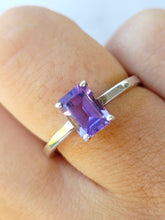Load image into Gallery viewer, Solitaire Amethyst Ring - Sterling Silver