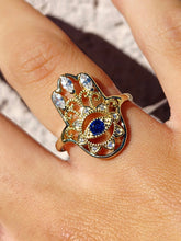 Load image into Gallery viewer, Hamsa Filigree Ring - Gold Plated