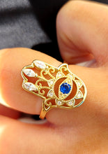 Load image into Gallery viewer, Hamsa Filigree Ring - Gold Plated