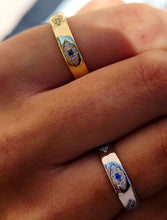 Load image into Gallery viewer, Evil Eye CZ Band - Sterling Silver
