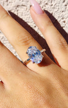 Load image into Gallery viewer, Vacation Ring - Oval CZ with Hidden Halo Ring - Sterling Silver