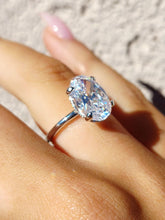 Load image into Gallery viewer, Vacation Ring - Oval CZ with Hidden Halo Ring - Sterling Silver