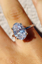Load image into Gallery viewer, Vacation Ring - Oval CZ with Hidden Halo Ring - Sterling Silver