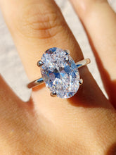 Load image into Gallery viewer, Vacation Ring - Oval CZ with Hidden Halo Ring - Sterling Silver